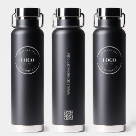 Trade show giveaway Business Logo QR code zwart Waterfles