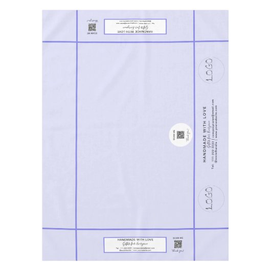 Trade Show Lavendel 52 x 70 QR Code Stripes Tafelkleed (Voorkant)