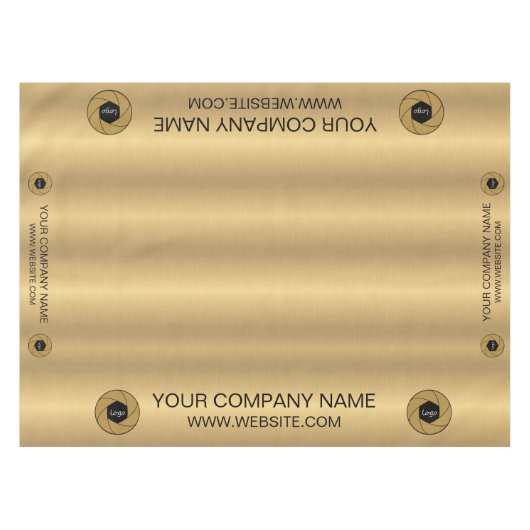 Trade Show Tafelkleed Custom Logo Goud en Zwart (Voorkant (Horizontaal))
