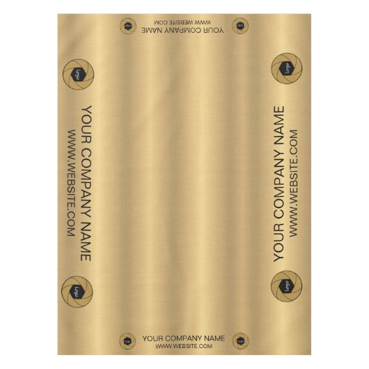 Trade Show Tafelkleed Custom Logo Goud en Zwart (Voorkant)