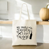 Trade Snoep voor Wine Funny Halloween Tote Bag