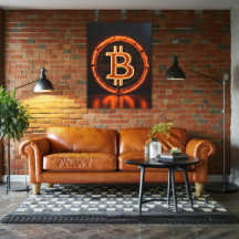 Trader kamer Modern kantoor sinaasappel Bitcoin LO