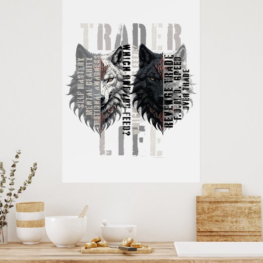 Trader life | Wolf | Both sides Poster (Keuken)