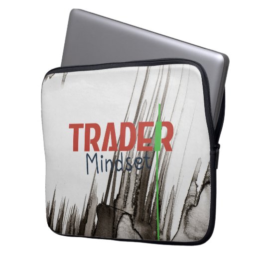 Trader Mindset – Discipline, Focus, Trading Psycho Laptop Sleeve (Voorkant Links)