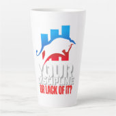 Trader motivation | Bull | Discipline Latte Mok (Voorkant)