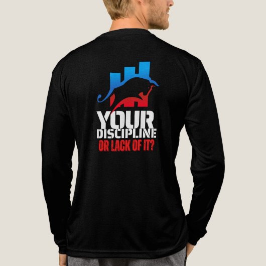 Trader motivation | Bull | Discipline Tri-Blend Shirt (Achterkant volledig)