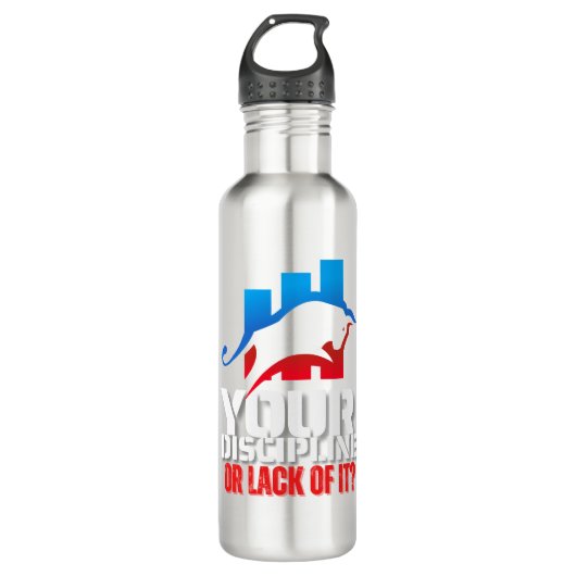 Trader motivation | Bull | Discipline Waterfles (Voorkant)