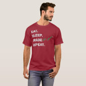 Trader Theme Shirt Eat Sleep Trade Herhaaldag (Voorkant volledig)