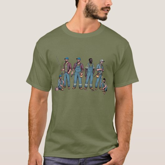 Trades Mannen Go Vist T-shirt (Voorkant)