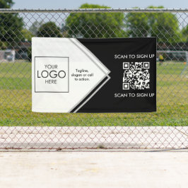 Tradeshow Display Signage QR-code Upload uw Logo Spandoek