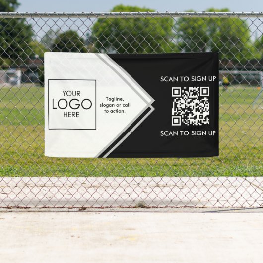 Tradeshow Display Signage QR-code Upload uw Logo Spandoek (Insitu)