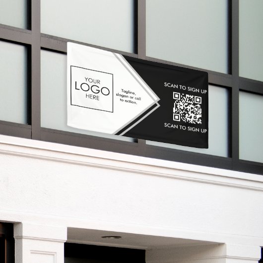 Tradeshow Display Signage QR-code Upload uw Logo Spandoek (Buitenkant Gebouw)