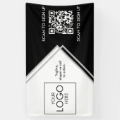 Tradeshow Display Signage QR-code Upload uw Logo Spandoek (Verticaal)