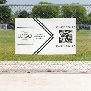 Tradeshow Display Signage QR-code Upload uw Logo Spandoek