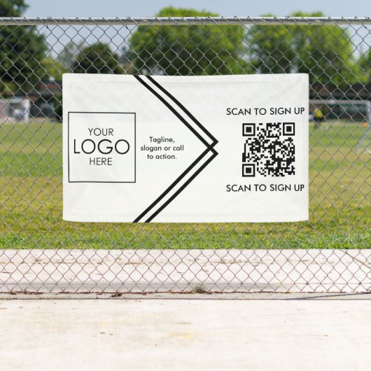 Tradeshow Display Signage QR-code Upload uw Logo Spandoek (Insitu)