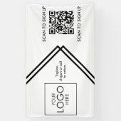 Tradeshow Display Signage QR-code Upload uw Logo Spandoek (Verticaal)