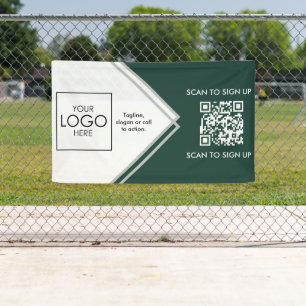 Tradeshow Display Signage QR-code Upload uw Logo Spandoek