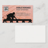 Tradesman die aan het werk is | Garnalen | Qr-code Visitekaartje (Voorkant / Achterkant)