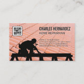 Tradesman die aan het werk is | Garnalen | Qr-code Visitekaartje (Voorkant)