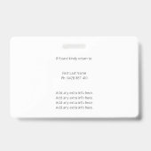 Tradespersoon QR-code foto ID rode badge (Achterkant)