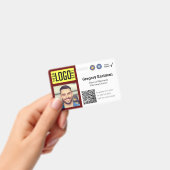 Tradespersoon QR-code foto ID rode badge (Handheld)