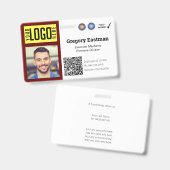 Tradespersoon QR-code foto ID rode badge (Voor- en achterkant)