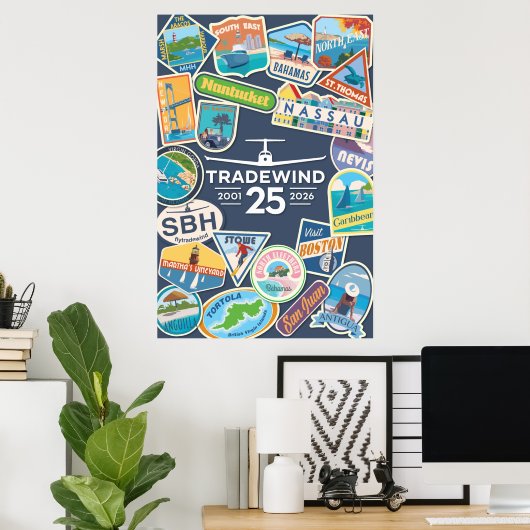 Tradewind 25ste Verjaardag Verticale Poster (Thuiskantoor)