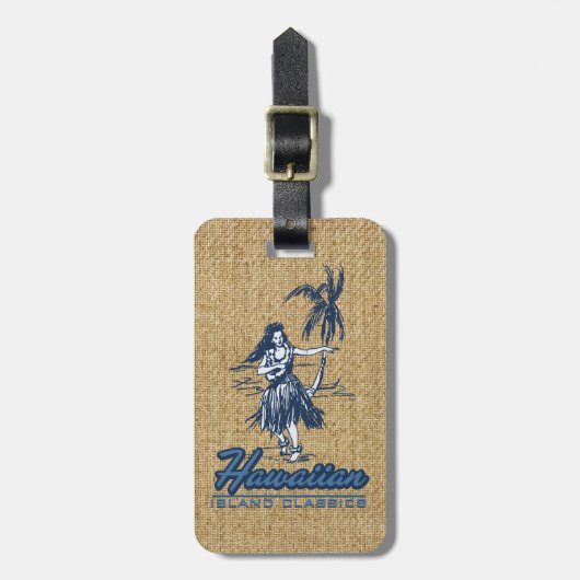 Tradewinds Hawaiian Island Hula Girl Bright Bagagelabel (Voorkant verticaal)