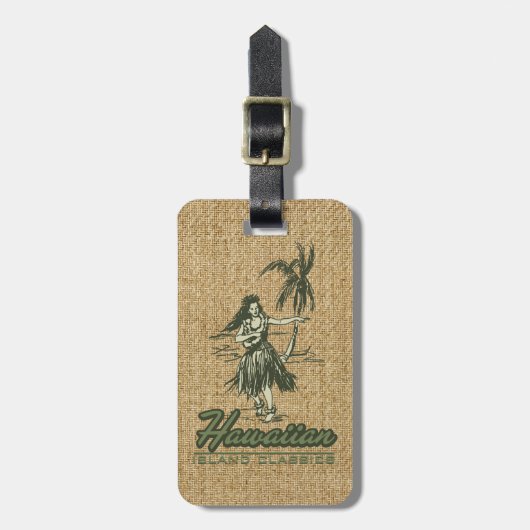 Tradewinds Hawaiian Island Hula Girl Bright Bagagelabel (Voorkant verticaal)