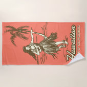 Tradewinds Hawaiian Island Hula Girl - Coral Strandlaken (Voorkant)