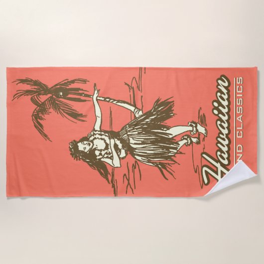 Tradewinds Hawaiian Island Hula Girl - Coral Strandlaken (Voorkant)