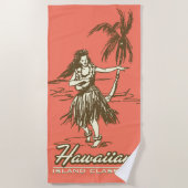 Tradewinds Hawaiian Island Hula Girl - Coral Strandlaken (Voorkant)