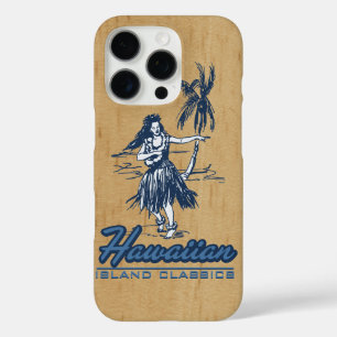 Tradewinds Hawaiian Island Hula Girl Faux Wood iPhone 16 Pro Hoesje