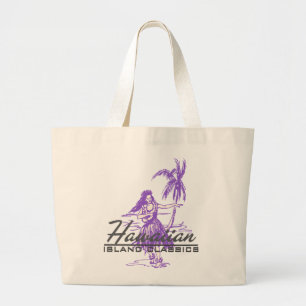 Tradewinds Hawaiian Island Hula Girl Grote Tote Bag