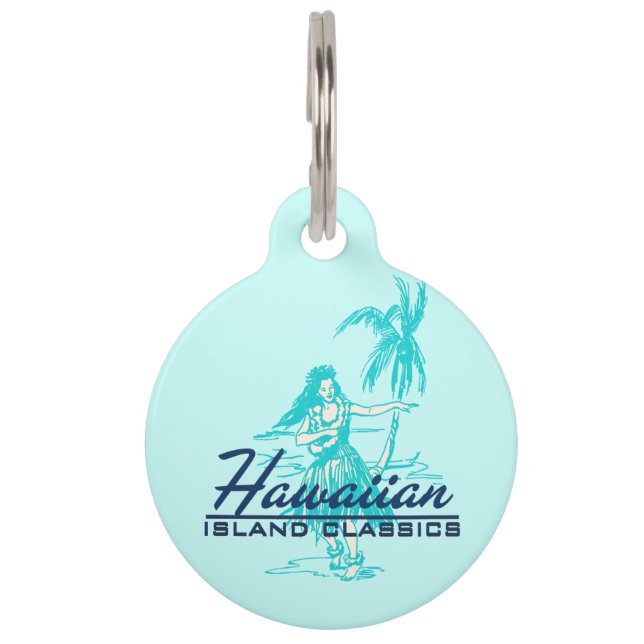 Tradewinds Hawaiian Island Hula Girl Huisdierpenning (Voorkant)