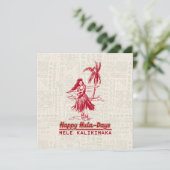 Tradewinds Holiday Hawaiian Hula Girl Feestdagenkaart (Staand voorkant)