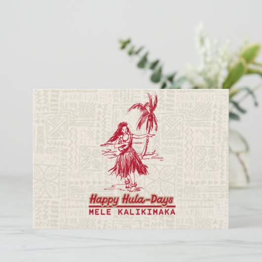 Tradewinds Holiday Hawaiian Hula Girl Kaart (Staand voorkant)