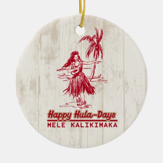 Tradewinds Holiday Hawaiian Hula Girl Keramisch Ornament (Voorkant)