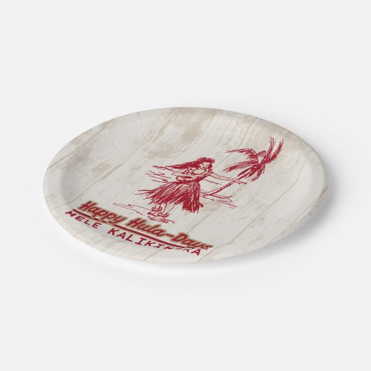 Tradewinds Holiday Hawaiian Hula Girl Papieren Bordje (Gekanteld)