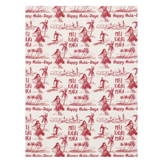 Tradewinds Holiday Hawaiian Hula Girl Toile Tafelkleed (Voorkant)