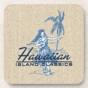 Tradewinds Hula Girl Hawaiian Cork-Onderzetters Bier Onderzetter