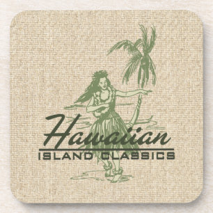 Tradewinds Hula Girl Hawaiian Cork-Onderzetters Drankjes Onderzetter