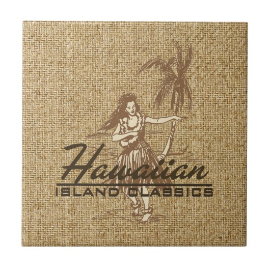 Tradewinds Hula Girl Hawaiian Tile Trivet Tegeltje (Voorkant)