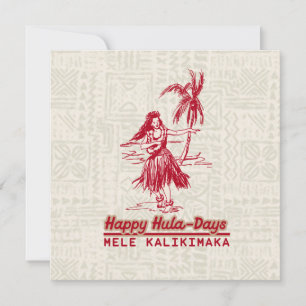 Tradewinds Vakantie Hawaïaanse Hula Meisje Feestdagenkaart