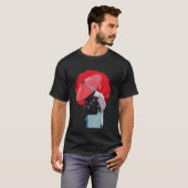 Tradicional Vermelho Gueixa Kimono Arte Gráfica T-shirt (Voorkant volledig)