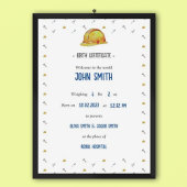 Tradie Baby Herinnerings Geboorteakte Poster