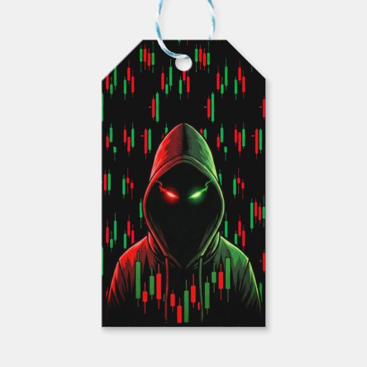 Trading Chart Patroon Streetwear Rood Groene Kaars Cadeaulabel (Voorkant)