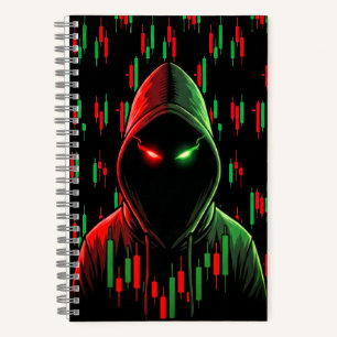 Trading Chart Patroon Streetwear Rood Groene Kaars Notitieboek