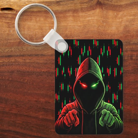 Trading Chart Pattern Streetwear Red Green Candle Sleutelhanger (Voorkant)