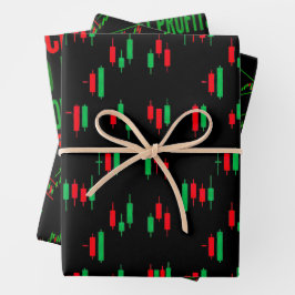 Trading Chartpatroon Streetwear Rood Groene Kaars Inpakpapier Vel
